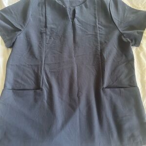 Blue Grey Mandala 2 Pocket Scrub Top